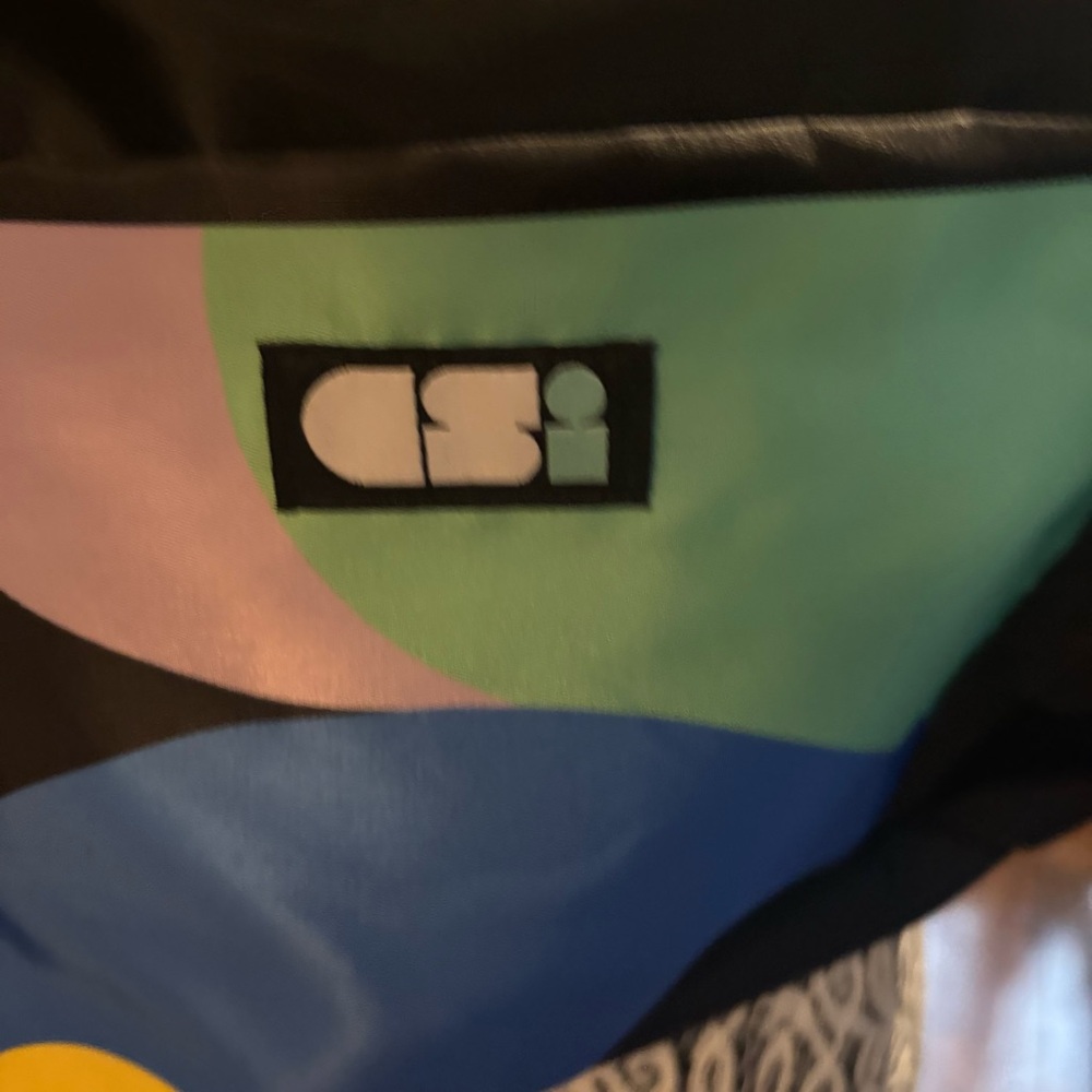 Black Drawstring Backpack with Colorful Pocket - Picture 7 of 8